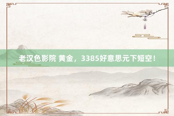 老汉色影院 黄金，3385好意思元下短空！