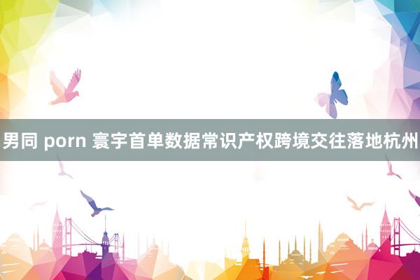 男同 porn 寰宇首单数据常识产权跨境交往落地杭州