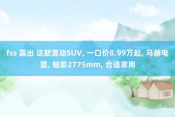 fss 露出 这款混动SUV， 一口价8.99万起， 马赫电混， 轴距2775mm， 合适家用
