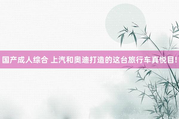 国产成人综合 上汽和奥迪打造的这台旅行车真悦目!