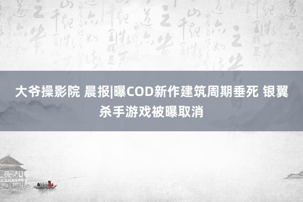大爷操影院 晨报|曝COD新作建筑周期垂死 银翼杀手游戏被曝取消